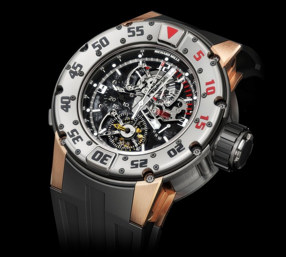 Replica Richard Mille RM 025 Diver Chronograph Titanium and Pink Gold Watch